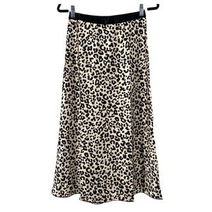 Knit Riot Women's Midi Cheetah Print Skirt